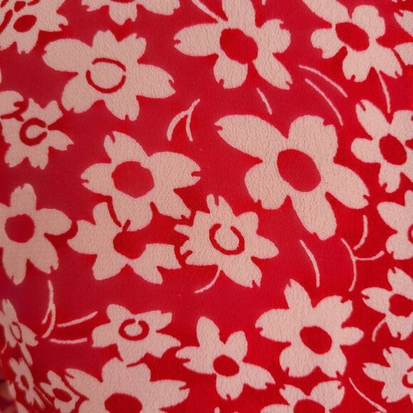 Madewell Red/White Daisy Wrap Romper Size 2 - Picture 11 of 14